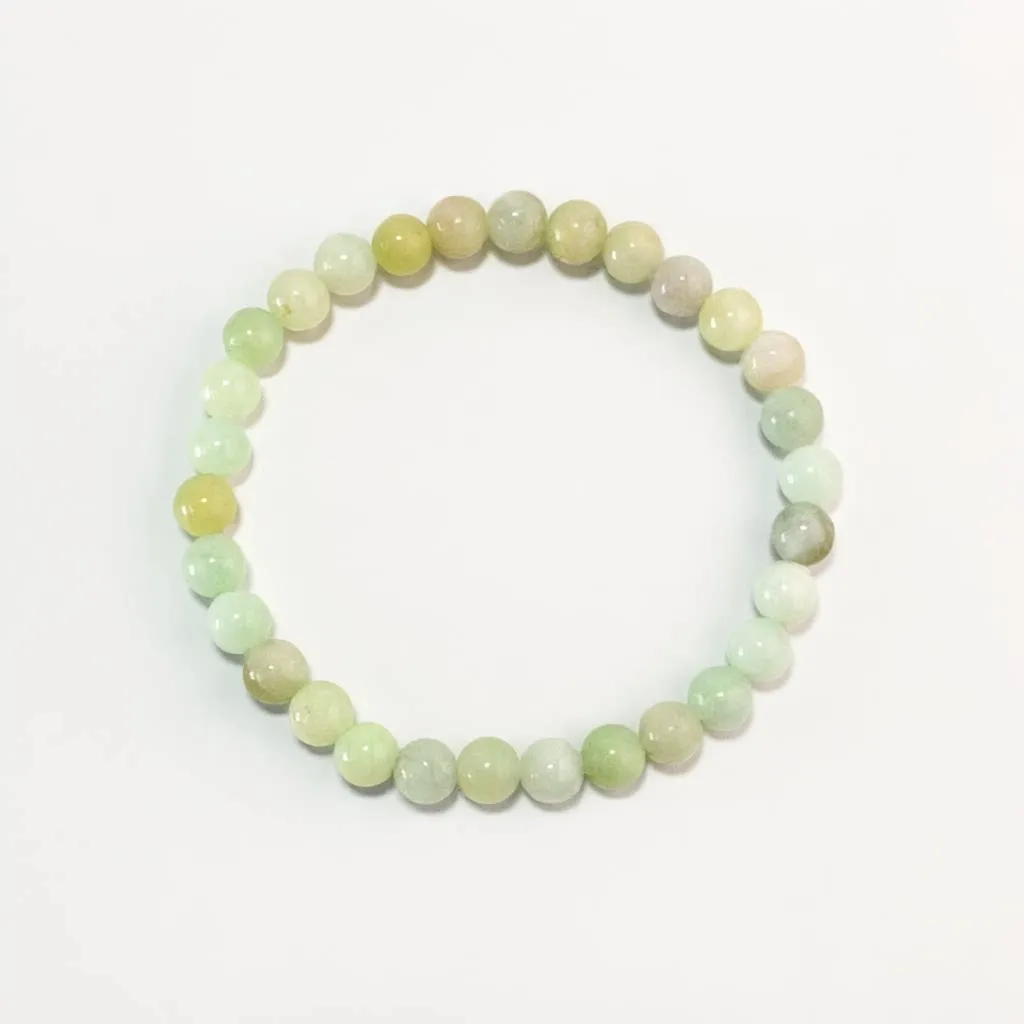 New Mountain Jade Bracelet in 6mm natural jade beads
