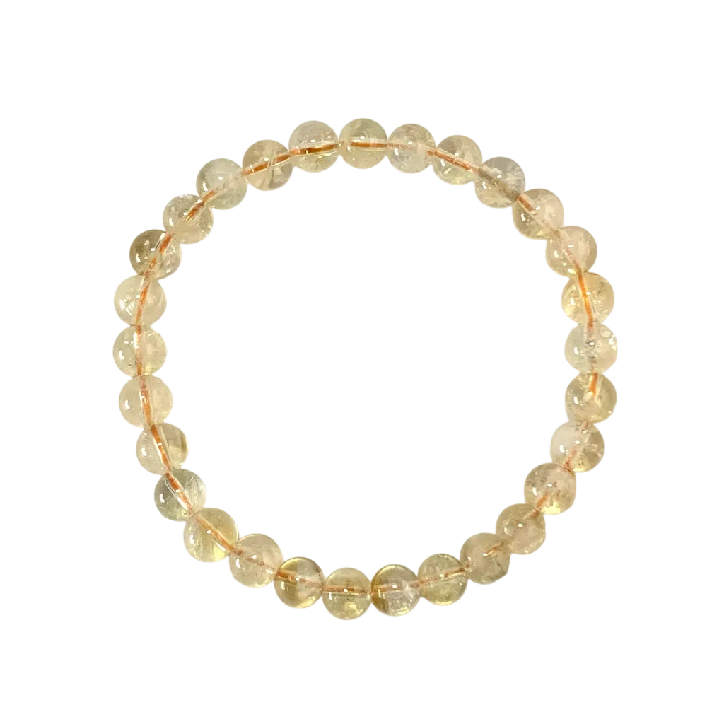 Pyramid Citrine Bracelet in 6mm natural citrine beads on elastic cord