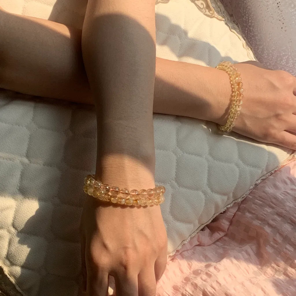 Pyramid Citrine Bracelet worn on the wrist