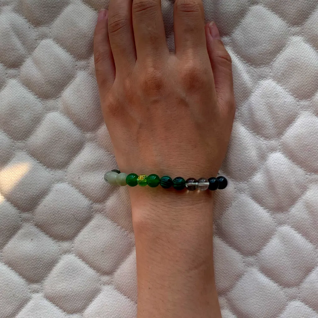 Wood Element Bracelet worn on the wrist