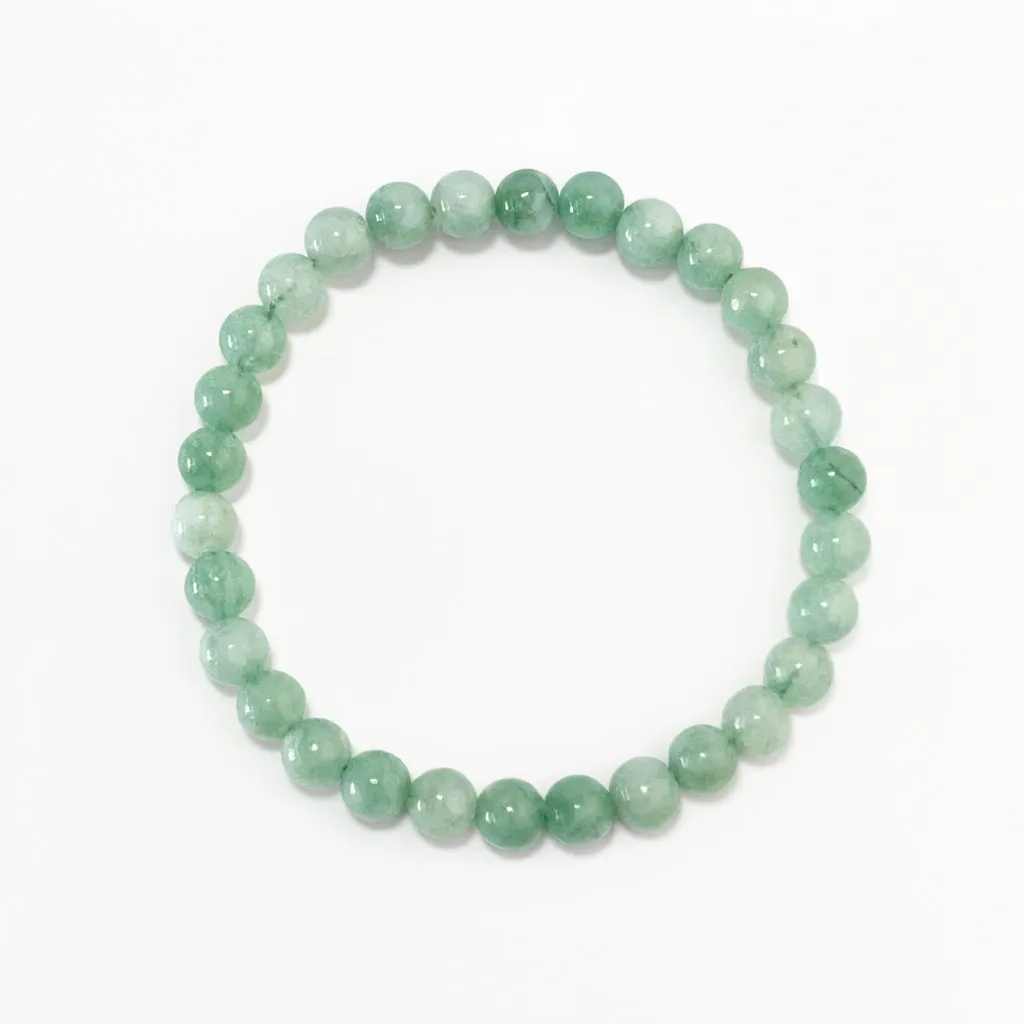Burmese Jade Bracelet in 6mm natural jade beads on elastic cord